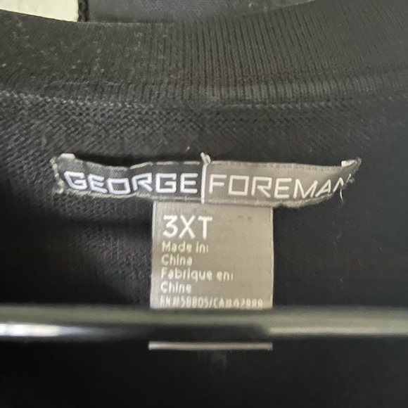 George Foreman Black Button up Collar Knit Sweater 3XT - Picture 2 of 3